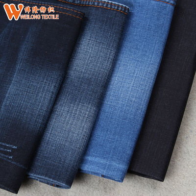 Harga bagus 65% Katun 35% Poliester 10,5 oz Katun Slub Denim Kain Jeans bahan on line