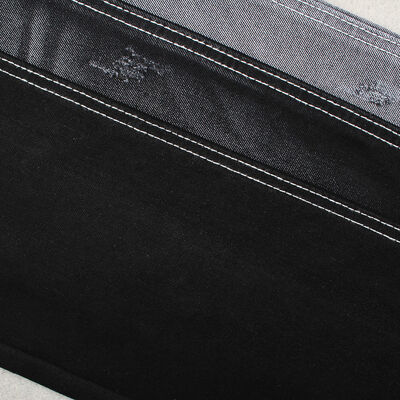 Harga bagus 11.5 oz 55% Katun 45% Polyester Hitam Hitam Jeans Kain on line