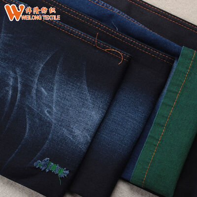Harga bagus Hijau Backside Kapas Viskose Spandex Kain Denim untuk Pria Jean on line