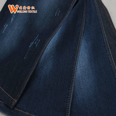 Harga bagus 77% C 21% P 2% S 9oz Black Blue Jeans Campuran Kain Katun Polyester Denim on line