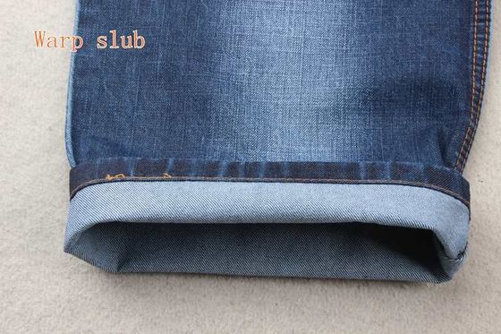 12.1OZ 100 Kain Katun Denim Tanpa Peregangan Dengan Benang Crosshatch Slub Siro