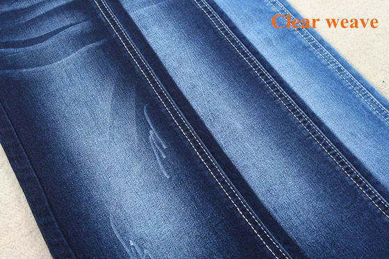 Harga bagus 9oz 63 Cotton 36 Polyester 1 Spandex tangan kanan Denim Twill Weave Fabric on line