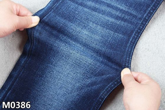 10.2Oz Kain Katun Poliester Spandex Denim Dengan Crosshatch