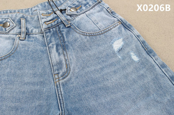 100% Kain Denim Katun Organik Tanpa Spandex Biru Tua 3/1 Tenunan Tangan Kiri