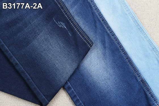 Mercerizing 9.5 Oz Stretch Denim Fabric Palsu Rajutan Biru Tua