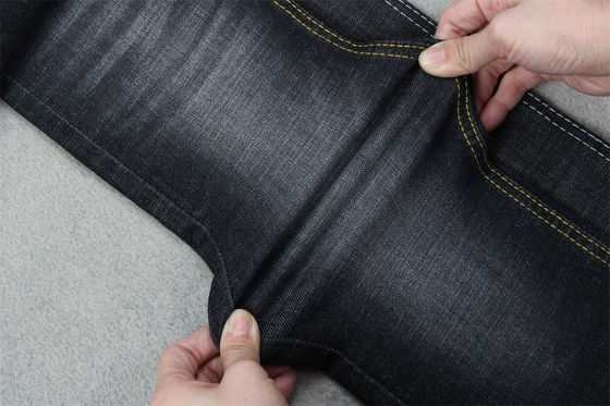Harga bagus Sanforizing Crosshatch Denim Fabric Slub Full Stretch 160cm 10.3 Once Black on line
