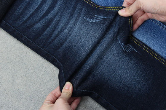 Harga bagus Indigo Blue Crosshatch Denim Fabric Slub Full Stretch 10.3 Satu kali bahan Jeans on line