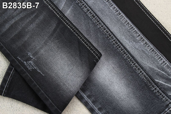 Harga bagus 62/63” Light Slub Black Denim Jeans Fabric 10.5oz Untuk Garment on line